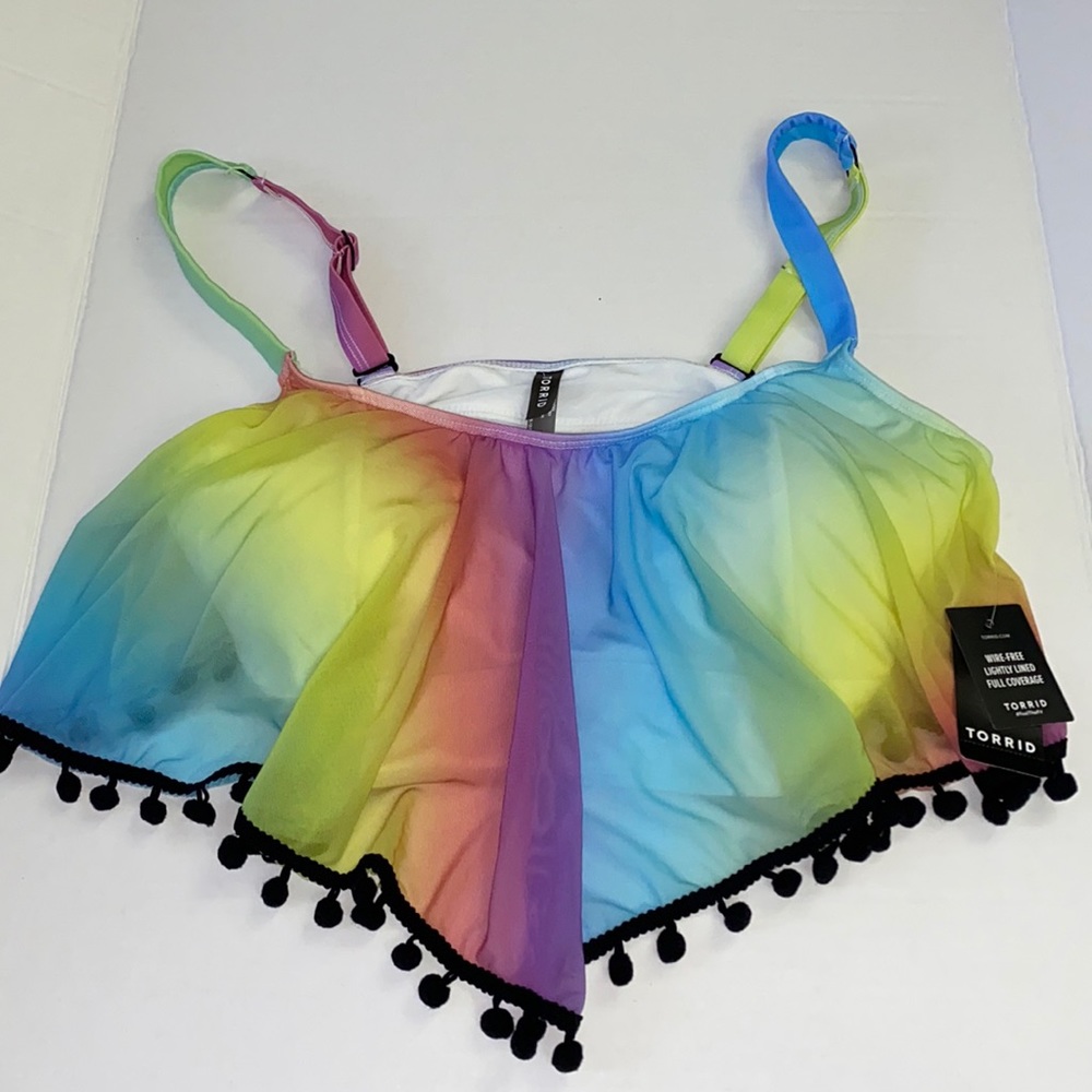 Torrid NWT Boho Rainbow Bikini Top 0 🌈
